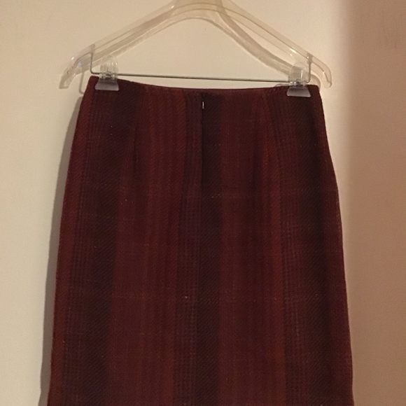 Vintage Eddie Bauer Burgundy Christmas Wool Blend Skirt Size SP - Picture 1 of 6